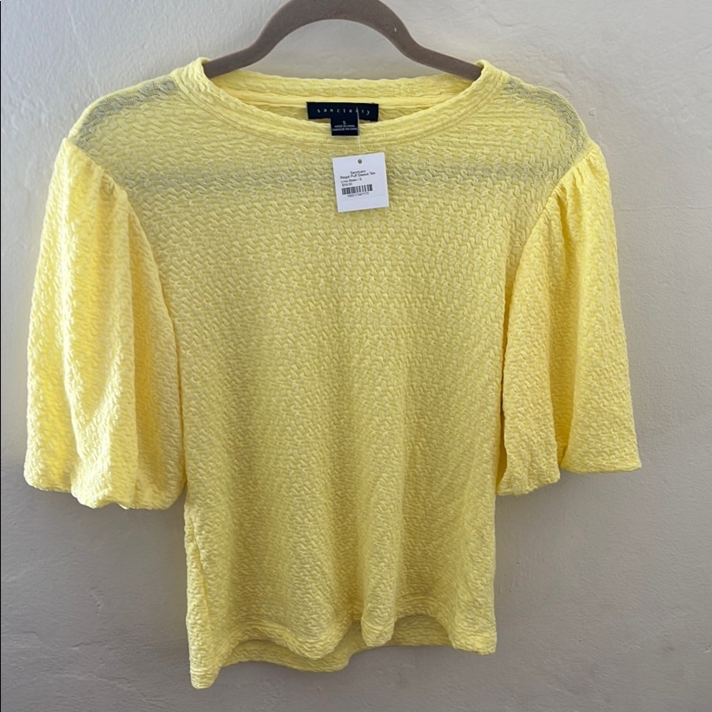 NWT Sanctuary Yellow Women's Regal Puff Sleeve Top